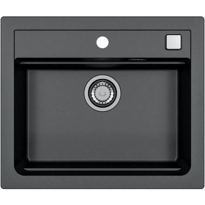 Fregadero encastrable - Granito - Negro - 1 seno - 59 x 50 cm - ATROX - STRADOUR Fregadero encastrable - Granito - Negro - 1 seno - 59 x 50 cm - ATROX - STRADOUR