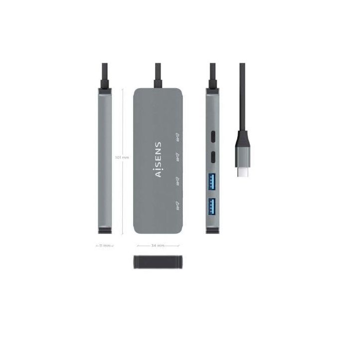 Hub USB Tipo-C Aisens A109-0694/ 2xUSB/ 2xUSB Tipo-C/ Gris 3 Hub USB Tipo-C Aisens A109-0694/ 2xUSB/ 2xUSB Tipo-C/ Gris 3