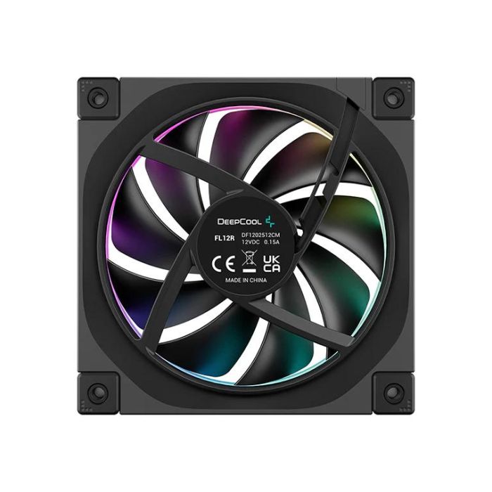 Deepcool FL12R Ventilador de Caja 120mm Negro ARGB PWM | Refrigeración Eficiente para PC Gaming | 55 CFM, 450-2365 RPM, 33.9 dB 3