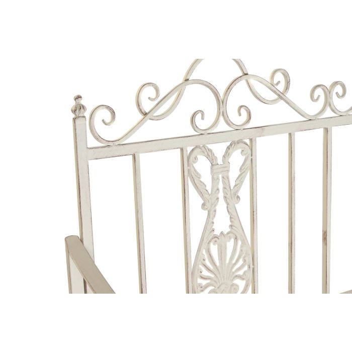 DKD Home Decor Banco Terraza y Jardín Blanco Metal 118x53x98 cm 2