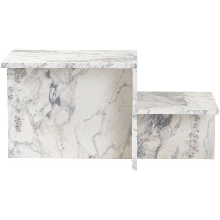 Mesa de centro HARMONY CAL1730423362297 Rectangular Efecto mármol fresia - 80 x 40 x 40 cm 4 Mesa de centro HARMONY CAL1730423362297 Rectangular Efecto mármol fresia - 80 x 40 x 40 cm 4