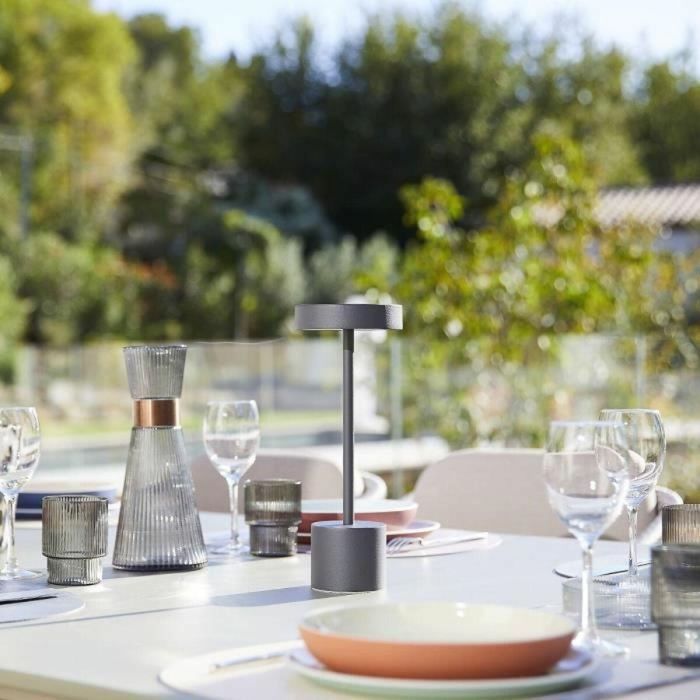 Lumisky ROBY Lámpara de Mesa Inalámbrica H30 cm Aluminium Touch Gris Oscuro LED