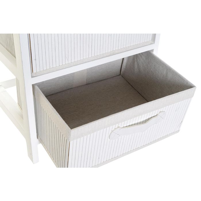 DKD Home Decor Cajonera Basicos Blanco 32 x 45 x 42 cm 2 Cajones 2