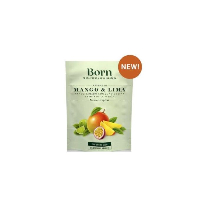 BORN Mango y Lima Láminas Deshidratadas 40g - Snack Ecológico Saludable con Fruta de la Pasión