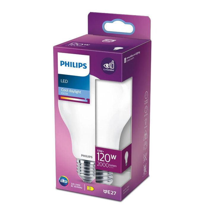 Philips Bombilla LED E27 Standard 13W 2000lm 6500K Luz Fría Ø7 x 12,1cm 1