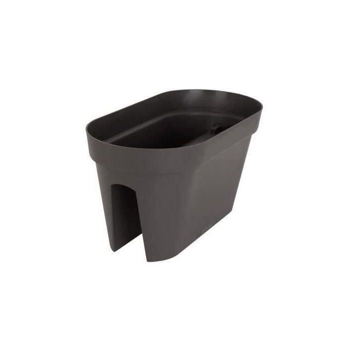 ARTEVASI Jardiniere para balcón Capri - 30 x 60 x H 30 cm - 26,8 L - Gris antracita 1 ARTEVASI Jardiniere para balcón Capri - 30 x 60 x H 30 cm - 26,8 L - Gris antracita 1