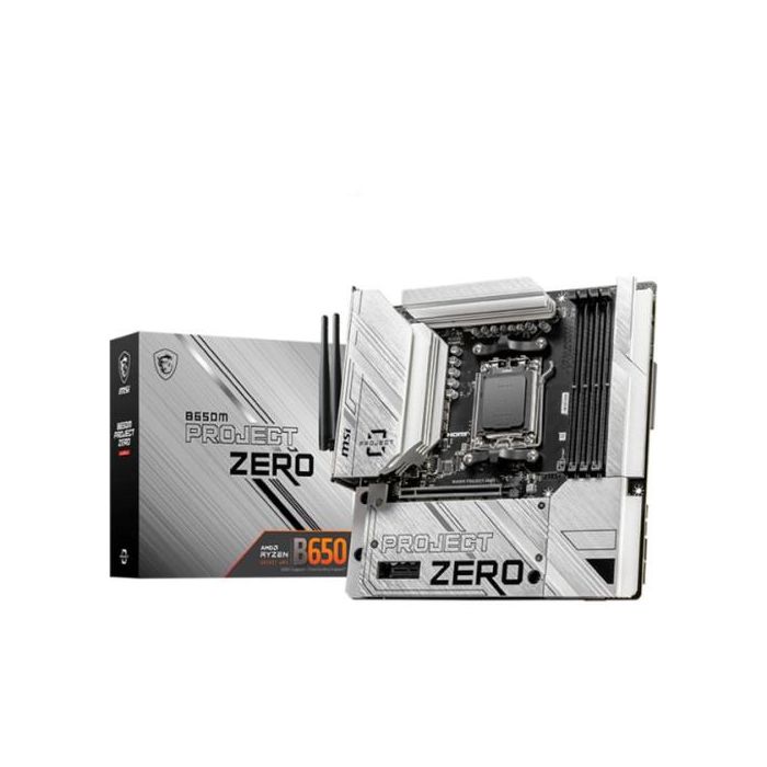 MSI B650M PROJECT ZERO Placa Base AMD AM5, DDR5, 256GB, Wi-Fi 6E, BT 5.3, Micro ATX