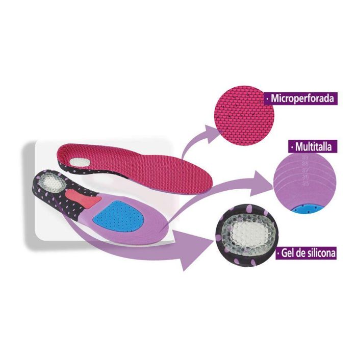 Hidalgo Plantilla Multideportiva Gel Talla 40-46 Recortable Transpirable Amortiguación Confort Estabilidad