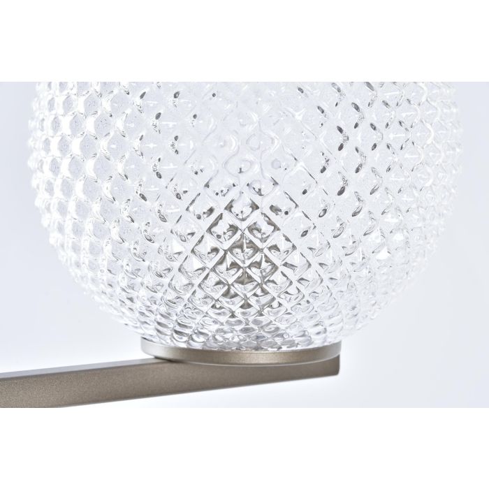DKD Home Decor Lámpara de Sobremesa Moderna Dorada, Metal y Cristal con 2 Bolas, 63 cm Alto, 38 cm Ancho, 2 Bombillas G9 3