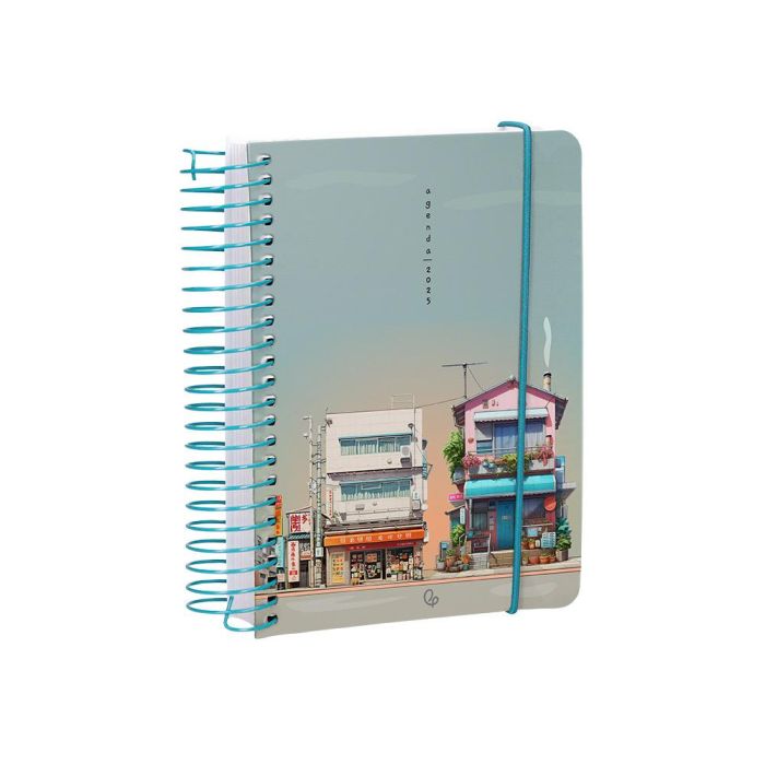 Agenda Espiral Liderpapel Santorini A6 2025 Dia Pagina Street View Papel 60 gr 4