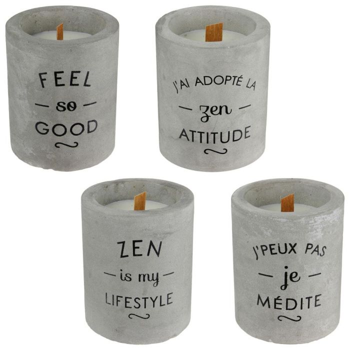 Home Deco Factory Vela Cemento Diámetro 8 cm Altura 10 cm Aroma Ropa Limpia/Cachemira 2