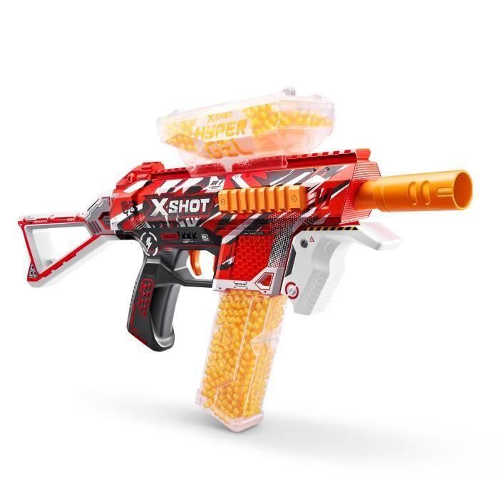 Hyper Gel Blaster - ZURU - X-SHOT Fuego traza medio - Automático y semiautomático - 2500 perdigones - Alcance 51 m/seg 2 Hyper Gel Blaster - ZURU - X-SHOT Fuego traza medio - Automático y semiautomático - 2500 perdigones - Alcance 51 m/seg 2