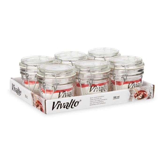 Tarro Conserva Hermetico Med 180Ml Trans Vivalto 11x8x8cm (36 Unidades) 2 Tarro Conserva Hermetico Med 180Ml Trans Vivalto 11x8x8cm (36 Unidades) 2