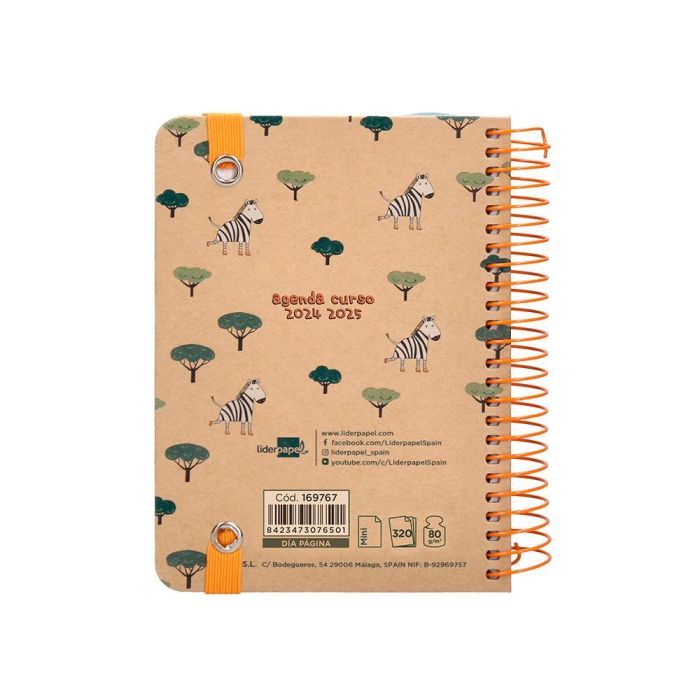 Agenda Escolar Liderpapel Año 24 - 25 Escolar Classic Zebra Día Página A6 Tetra 2