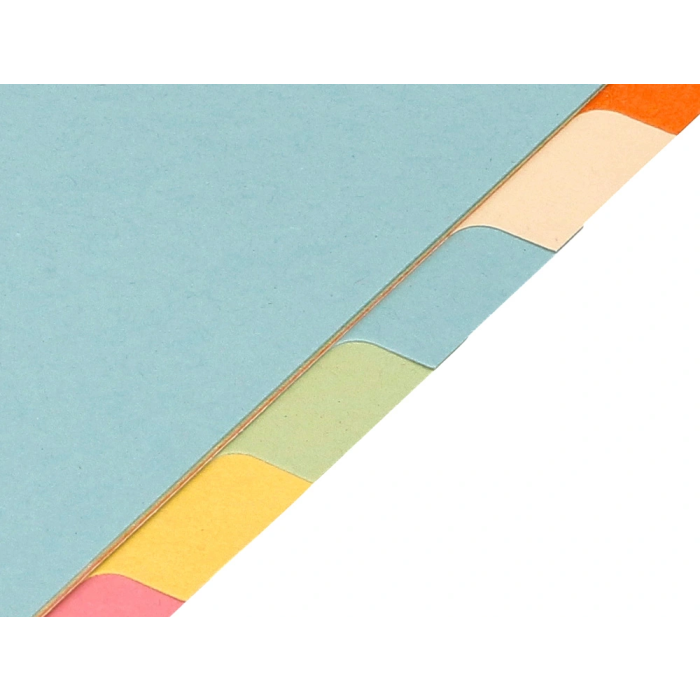 Q-connect Separadores DIN A4 Cartulina Multitaladro Juego 12 Unidades Colores Pastel Índice 7