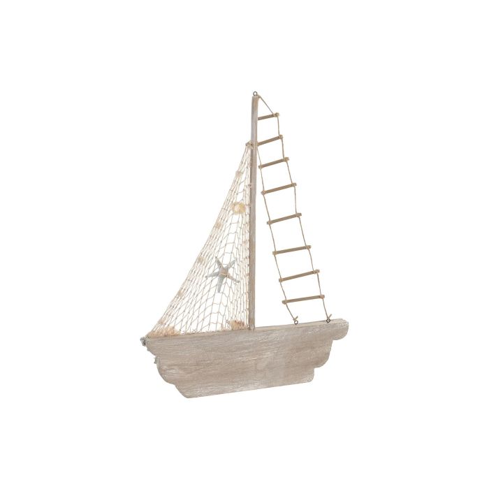 DKD Home Decor Figura Velero Azul Natural MDF 45 x 33.5 x 4.5 cm (2 Unidades)