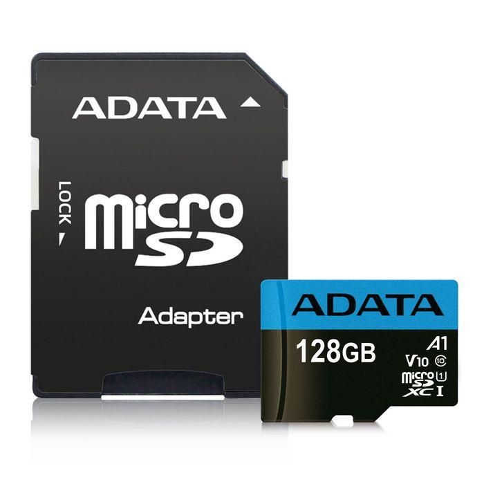 ADATA 128 GB, microSDXC, UHS-I, class 10, 15x11x1 mm, 25 g, adapter 2 ADATA 128 GB, microSDXC, UHS-I, class 10, 15x11x1 mm, 25 g, adapter 2