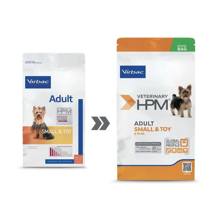 Virbac Veterinary Adult Small & Toy Dog 1.5 kg - Dieta completa para perros adultos de razas pequeñas, promueve salud oral, renal y piel