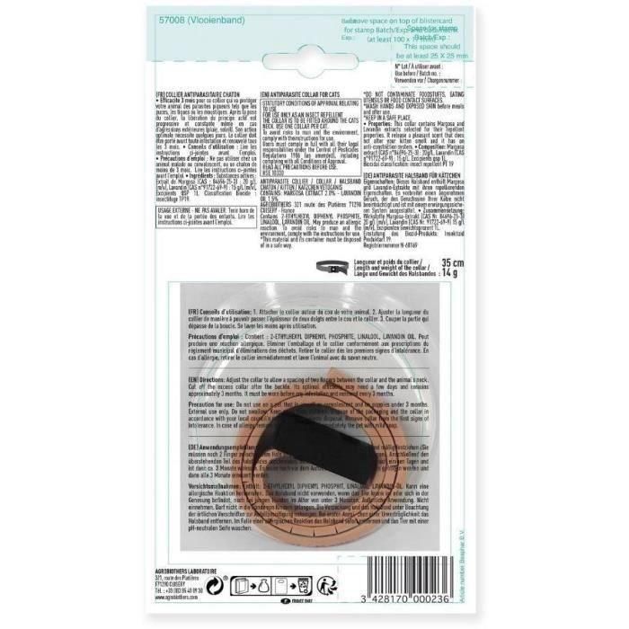 Vetocanis Collar antiparasitario para Gatitos hasta 9 meses, repele pulgas, garrapatas y mosquitos, 3 meses, 35 cm, anti-estrangulamiento 2 Vetocanis Collar antiparasitario para Gatitos hasta 9 meses, repele pulgas, garrapatas y mosquitos, 3 meses, 35 cm, anti-estrangulamiento 2