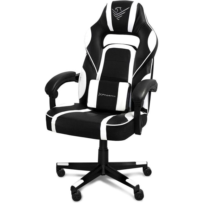 Phoenix technologies Silla Gaming Trophy, Tela Acolchada, Cojín Lumbar Ajustable, Reposabrazos Antideslizante, Ruedas de Nailon 360° Phoenix technologies Silla Gaming Trophy, Tela Acolchada, Cojín Lumbar Ajustable, Reposabrazos Antideslizante, Ruedas de Nailon 360°
