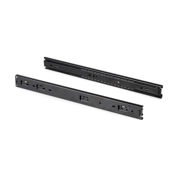 Emuca Lote de 5 juegos de guías para cajones, de bolas, altura 45mm, profundidad 500mm, extracción total, Negro 1