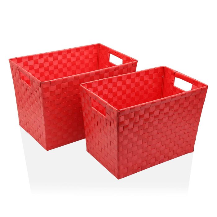 Set 2 Cestas Rocha Rojo Versa 21X22CM (2 Unidades) Set 2 Cestas Rocha Rojo Versa 21X22CM (2 Unidades)