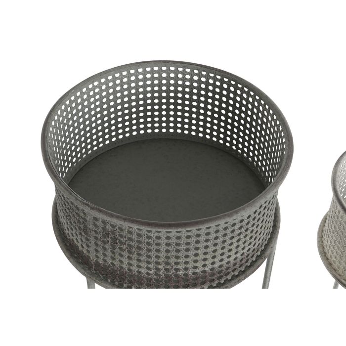 DKD Home Decor Macetero Set de 2 Blanco Gris 33 x 70 x 33 cm 1