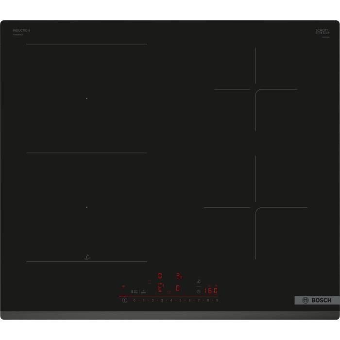 Placa de inducción de 60 cm - BOSCH SER6 - PVS63KHC1E Negro - 4 fuegos - Home Connect - L592xP522 mm Placa de inducción de 60 cm - BOSCH SER6 - PVS63KHC1E Negro - 4 fuegos - Home Connect - L592xP522 mm