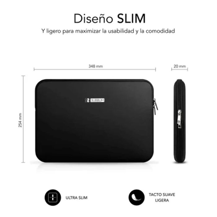 SUBBLIM Business Laptop Sleeve Neoprene V2 15,6" Black 2 SUBBLIM Business Laptop Sleeve Neoprene V2 15,6" Black 2