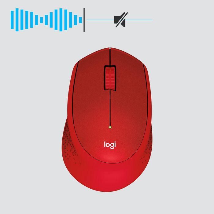 Logitech M330 Silent Plus Ratón Óptico Wireless Silencioso, Compacto y Ergonómico, Color Rojo 13