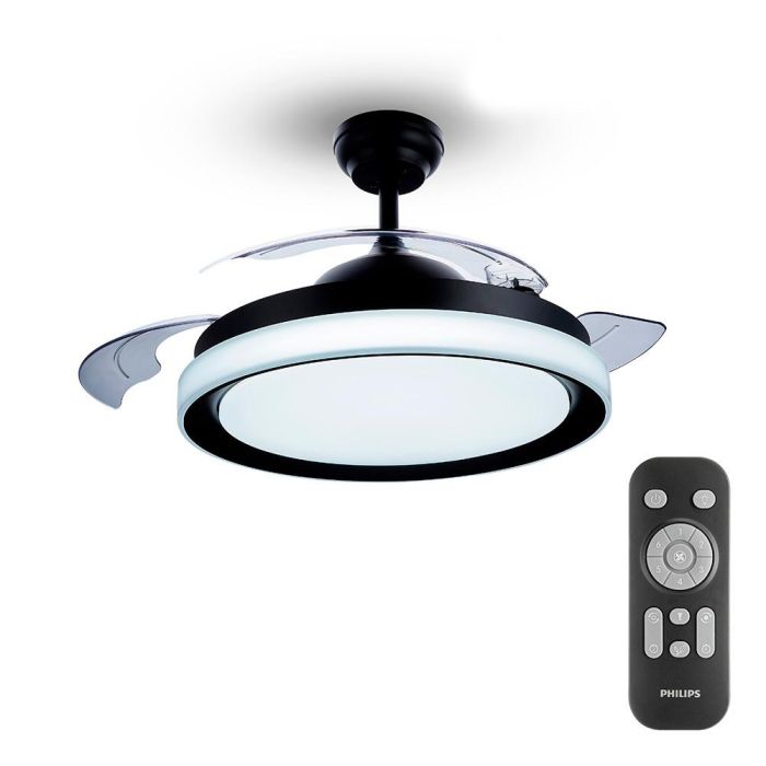Philips PH-87195144085 Ventilador de Techo LED Control Remoto Bliss Negro 28W+35W Luz Regulable 4500Lm