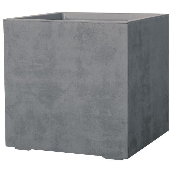 Maceta Cubo DEROMA - Millennium R - Gris ceniza - Con reserva de agua - Ruedas de 49 cm Maceta Cubo DEROMA - Millennium R - Gris ceniza - Con reserva de agua - Ruedas de 49 cm