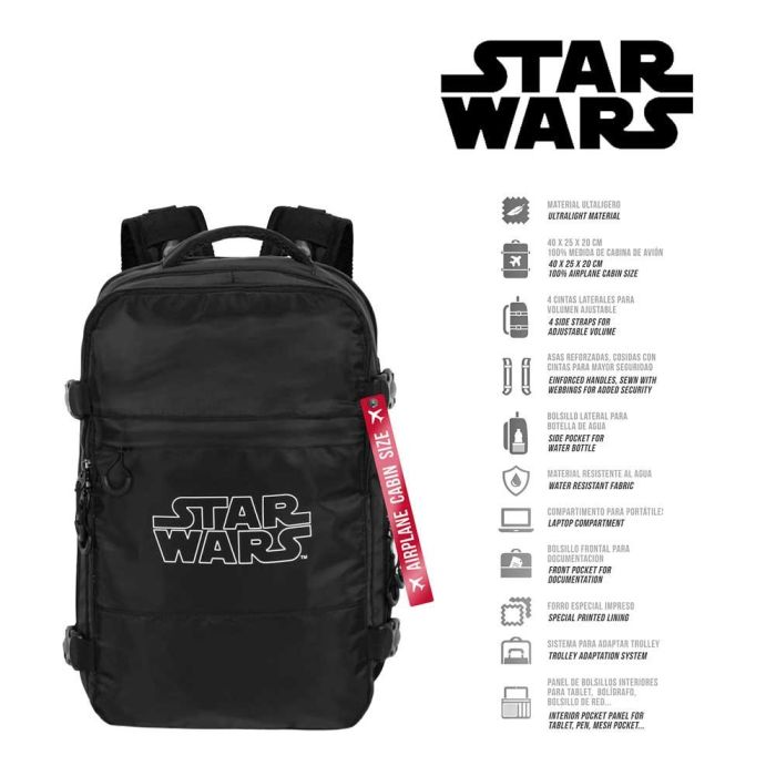 Mochila Mercury Viaje Cabina Avión 40x20x25cm Logo Star Wars Negro 1