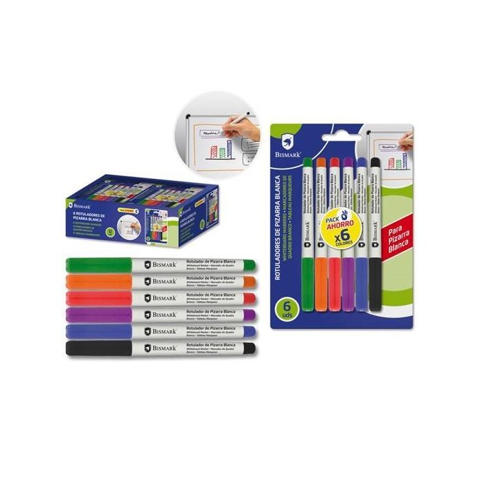 Bismark Rotuladores Pizarra Blanca Colores Surtidos Blister 6 Ud