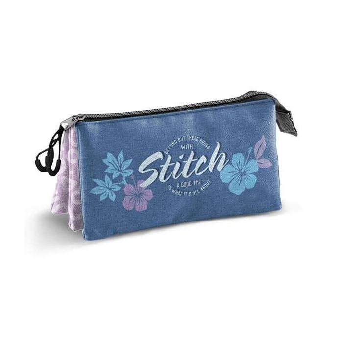 KARACTERMANIA Stitch Disney - Portatodo triple plano con 3 compartimentos 11x23x8cm 1