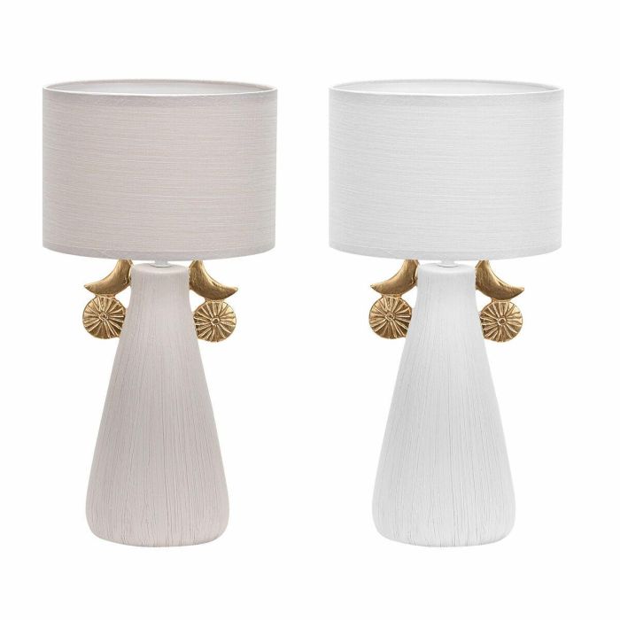 Lampara Sobremesa Moderno DKD Home Decor Blanco Beige 22 x 44 x 22 cm (2 Unidades) Lampara Sobremesa Moderno DKD Home Decor Blanco Beige 22 x 44 x 22 cm (2 Unidades)