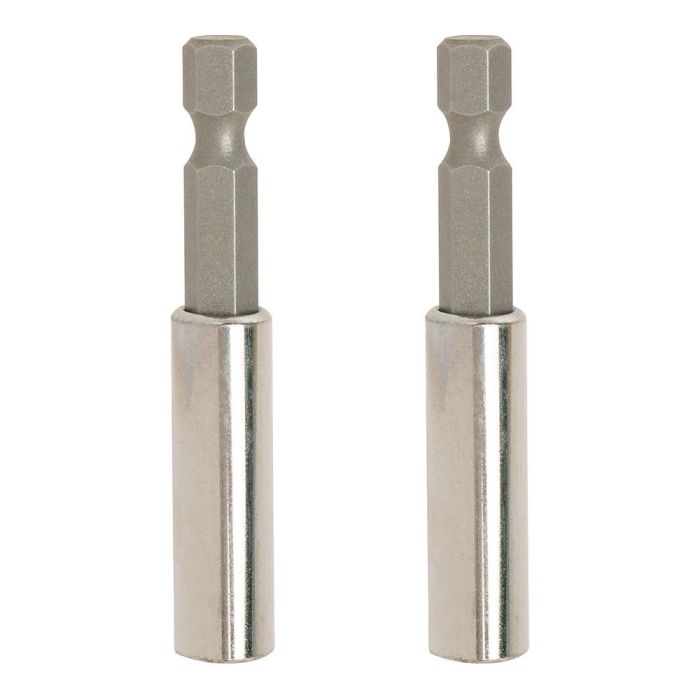 Workpro Juego de 2 Portapuntas Magnéticos 60 mm Eje Hexagonal 6,3 mm de Cromo Vanadio Acero