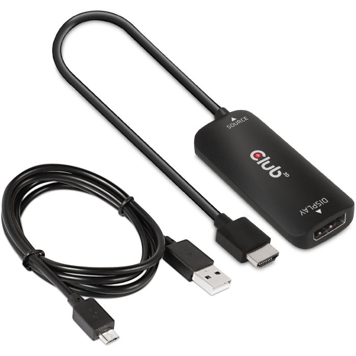 Club3D Adaptador HDMI + MicroUSB a DisplayPort Activo 4K120Hz 12 Club3D Adaptador HDMI + MicroUSB a DisplayPort Activo 4K120Hz 12