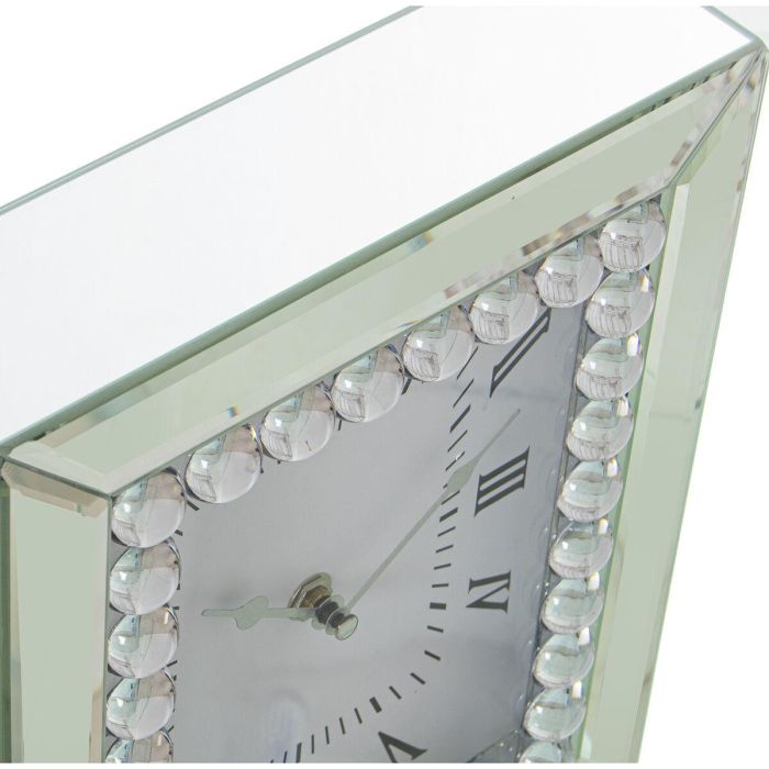 Reloj de Mesa Alexandra House Living Plateado Cristal Brillantes 22 x 26 x 6 cm 4