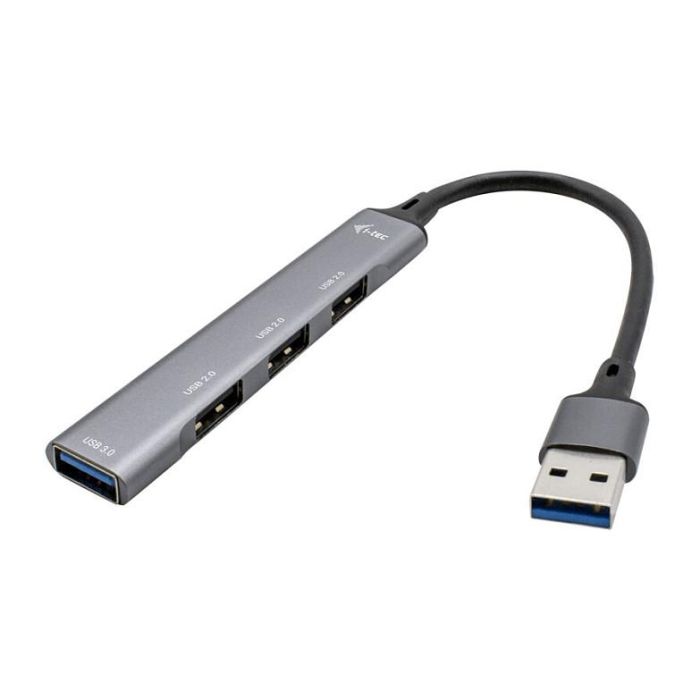 I-Tec HUB USB 3.0 Metálico con 1x USB 3.0 y 3x USB 2.0, Cable 0.19m I-Tec HUB USB 3.0 Metálico con 1x USB 3.0 y 3x USB 2.0, Cable 0.19m
