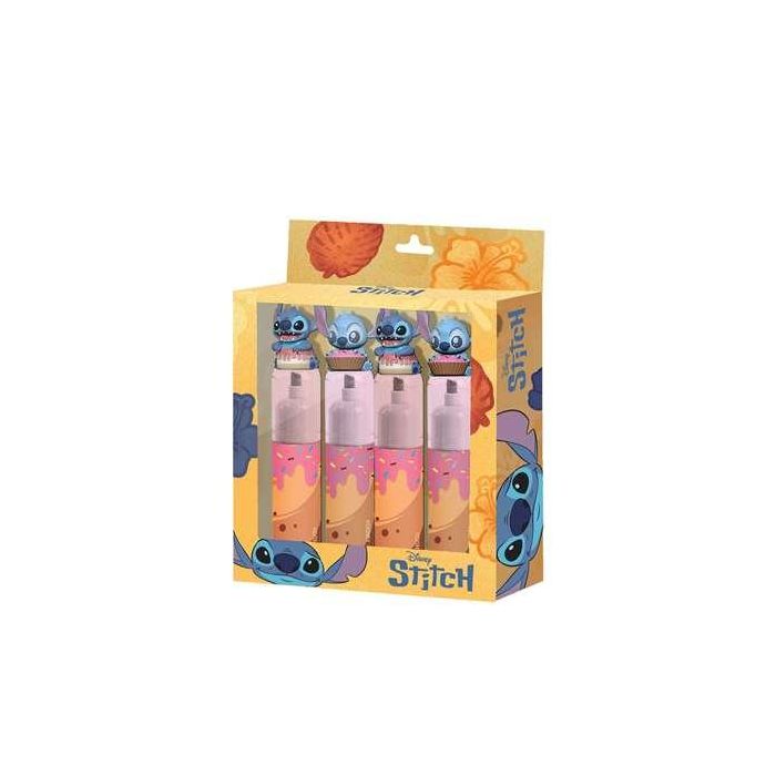 Disney Lilo y Stitch Pack de 4 Marcadores Fluorescentes Mix Multicolor con Figuras Decorativas