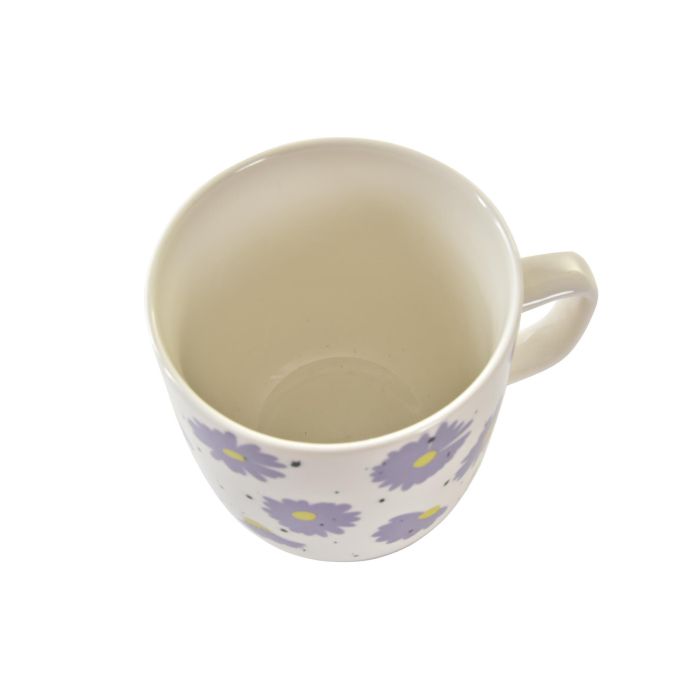 DKD Home Decor Taza Flores Shengda Urban Multicolor Blanco Porcelana 380ml 8.5 x 10 x 12 cm Apto Microondas y Lavavajillas 2