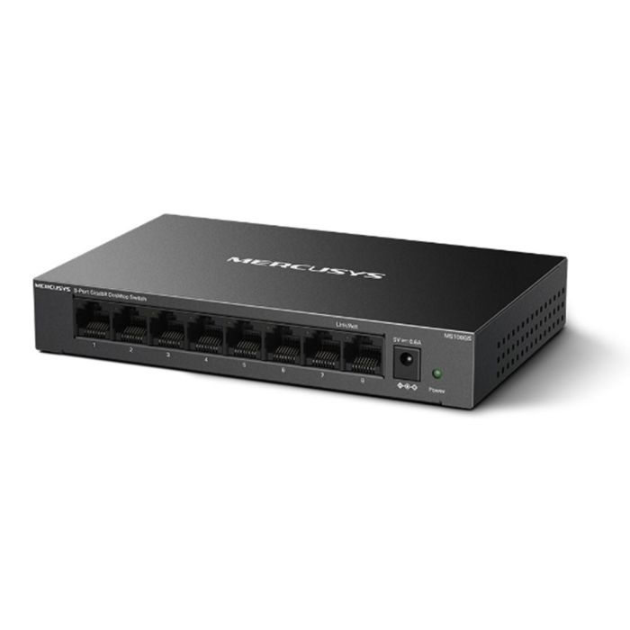 Mercusys MS108GS Switch No Administrado Gigabit Ethernet (10/100/1000) Negro 8 Puertos 1