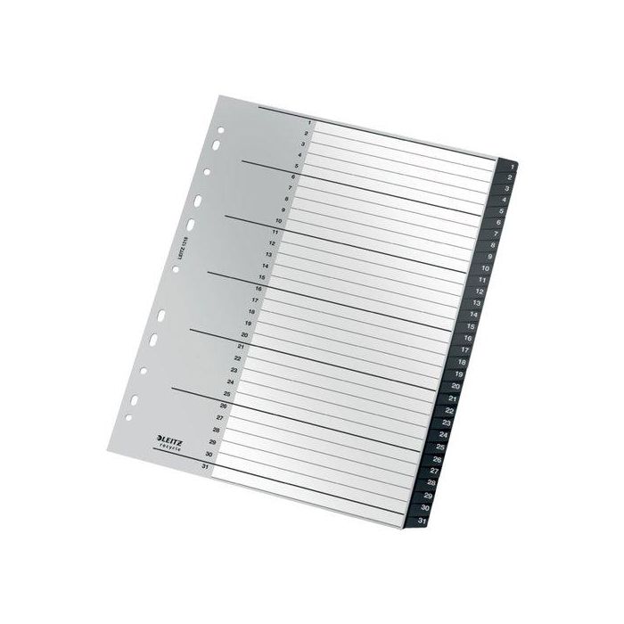 Indice Leitz Pp Recycle Numerico A4+ Pestañas 1-31 11 Taladros Negro