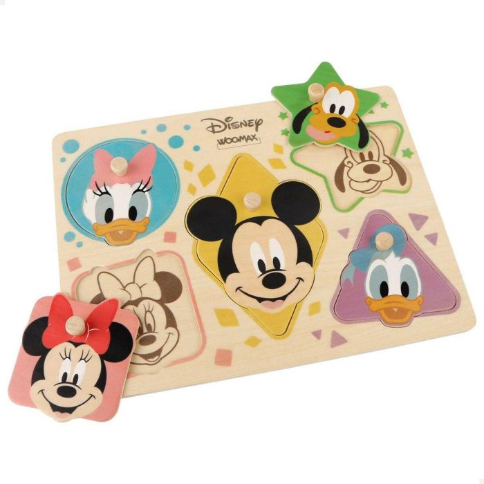 Puzzle Infantil de Madera Disney + 2 Años 5 Piezas (12 Unidades) 2