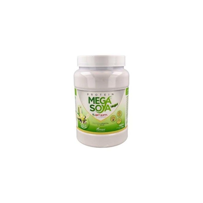 PLANTAPOL Protein Mega Soya, Proteína de Soja Aislada Vegana Sabor Vainilla-Avellana, 1kg con Vitaminas y Enzimas Digestivas