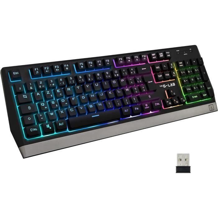 Teclado inalámbrico para juegos THE G-LAB KEYZ TUNGSTEN - Francés - AZERTY Teclado inalámbrico para juegos THE G-LAB KEYZ TUNGSTEN - Francés - AZERTY