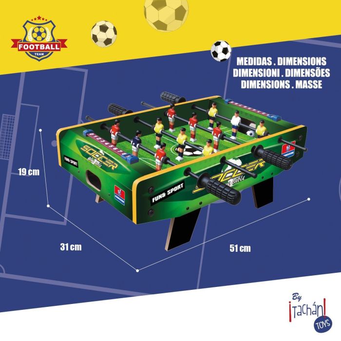 Tachan Futbolín Sobremesa con Patas 80992, Resistente, Tanteador Manual, Medidas 51x31x18.5 cm 4