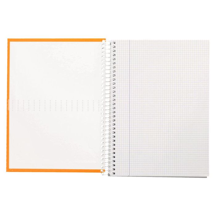 Cuaderno Espiral Liderpapel A4 Crafty Tapa Forrada 80H 90 gr Cuadro 4 mm Con Margen Color Naranja 5 unidades 1