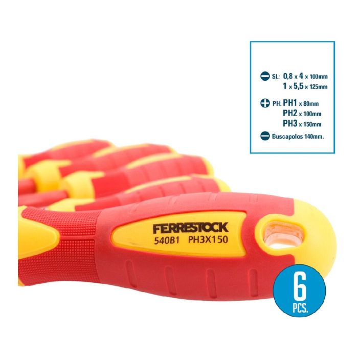 Set de Destornilladores Ferrestock (6 pcs) 4 Set de Destornilladores Ferrestock (6 pcs) 4